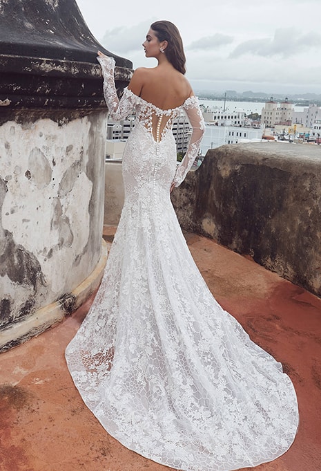 side/back view of Calla Blanche Amal wedding dress