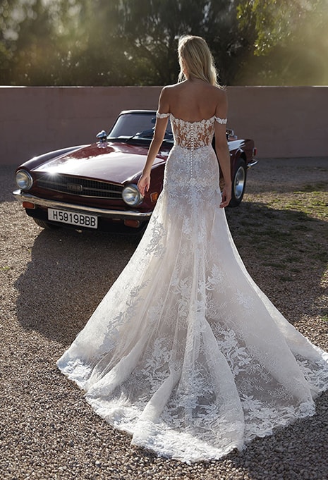 back view of ​Pronovias Phuket wedding dress