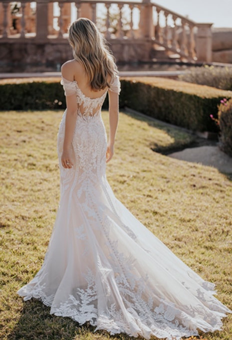 back view of Allure Bridals A1163 wedding dress