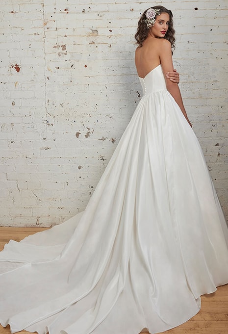 side view of ​Calla Blanche Rhaenyra wedding dress