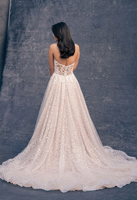 Back View of Allure Bridals Botanical Wedding Dress