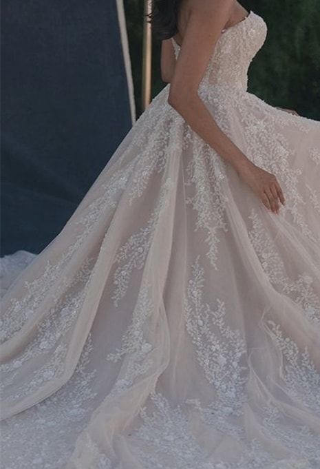 back of Allure Bridals C720 wedding dress close-up