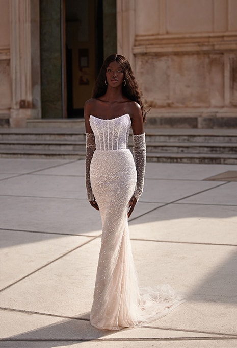 Try on the Julie Vino Aura Gown in Los Angeles, CA | Karoza Bridal