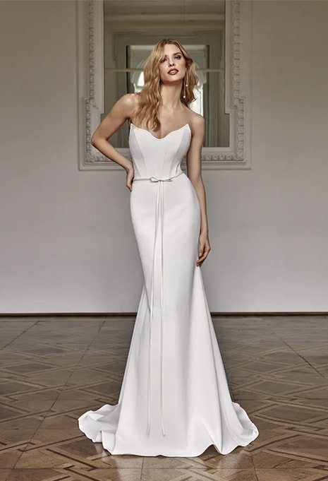 front view of Nicole Milano Abella wedding dress