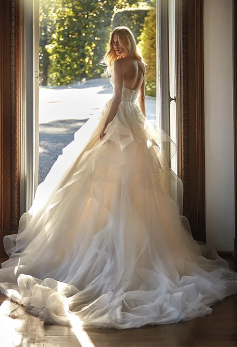 side view of Nicole Milano Dhara wedding dress