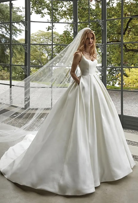 front view of Nicole Milano Lamya wedding dress