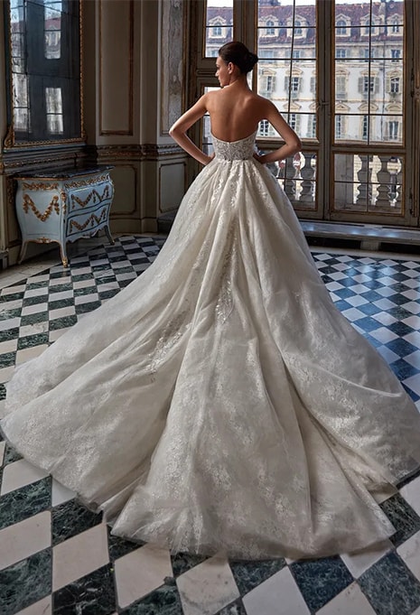 back side of Pronovias Privée Copper wedding dress