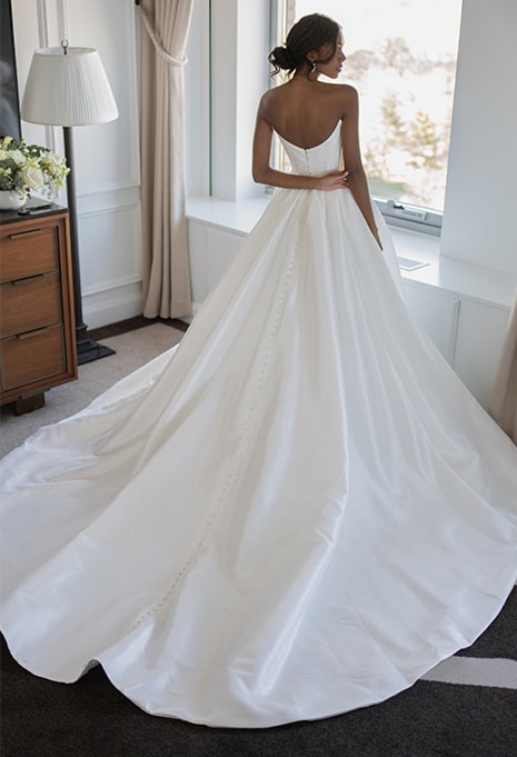 back side of Blanche Bridal Alix wedding dress