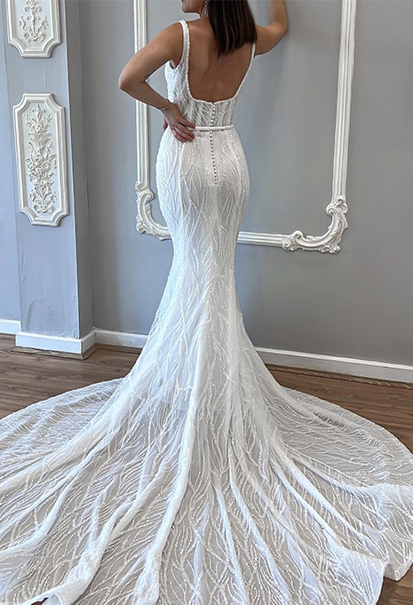 back view of Blanche Bridal Aria wedding gown