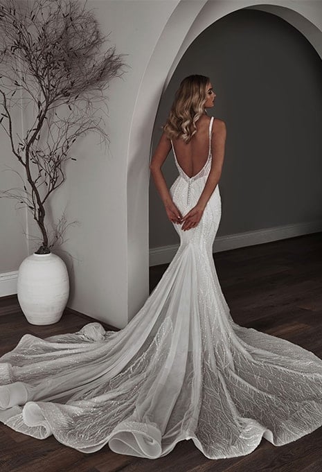back view of Blanche Bridal Astrid wedding dress