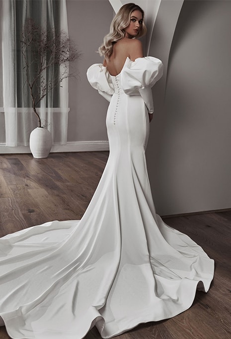 side view of ​Blanche Bridal Brooklyn wedding dress