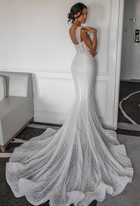 side view of Blanche Bridal Eloise wedding dress