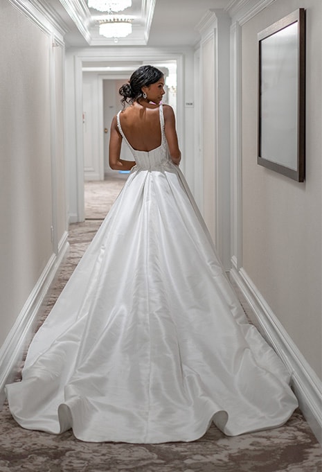 back view of Blanche Bridal Rue wedding dress