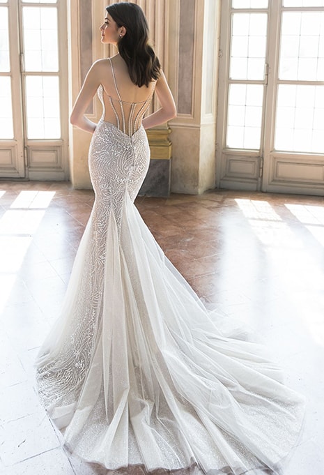 back view of Enzoani Tessa wedding dress