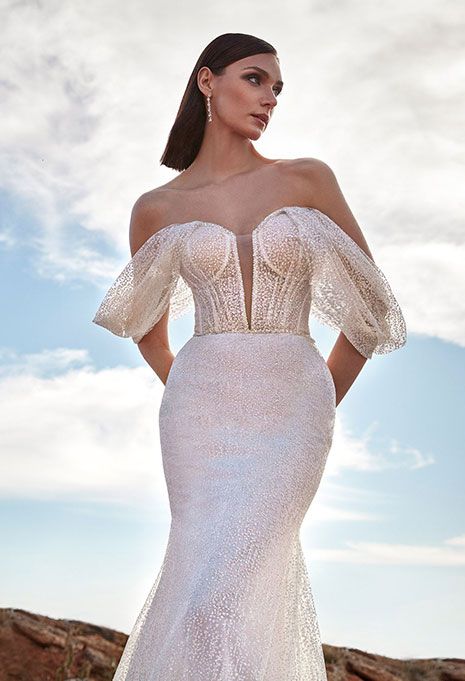 pronovias privee sparkle wedding gown details