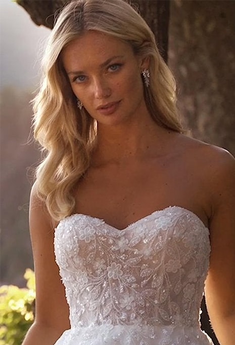 close-up of Allure Bridals Elara wedding gown