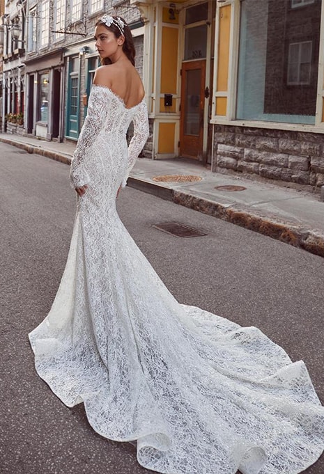 back view of Calla Blanche Sonya wedding gown