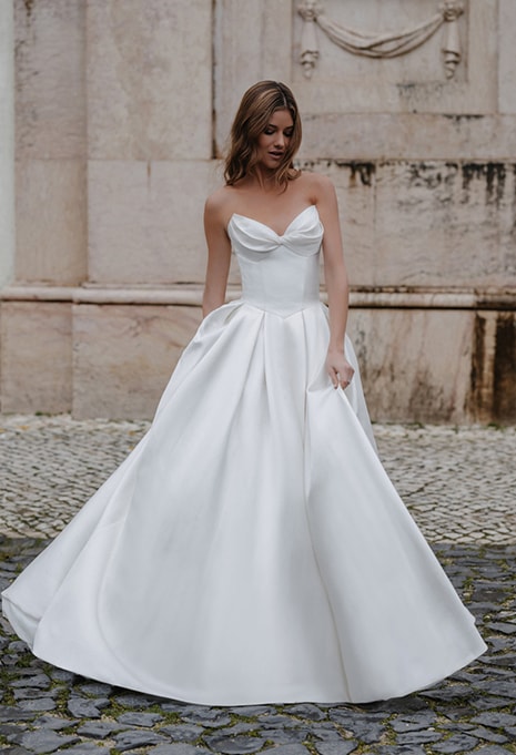 front view of Allure Bridals Adelina wedding gown