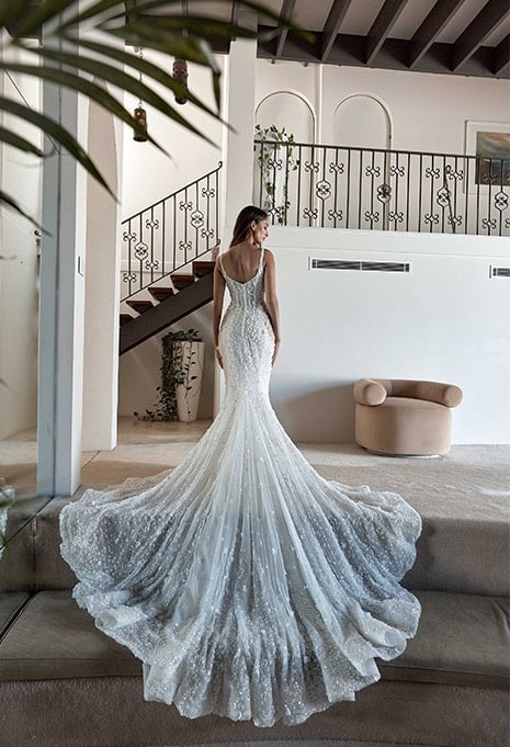 back view of Blanche Bridal Bonnie wedding gown