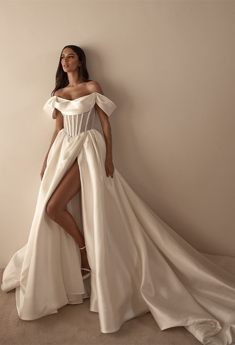 front view of Blanche Bridal Gaia wedding gown
