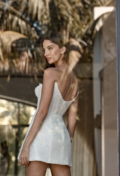 side view of Blanche Bridal Gigi wedding gown