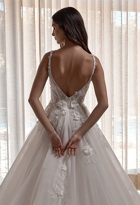 close-up of Blanche Bridal Miley wedding gown