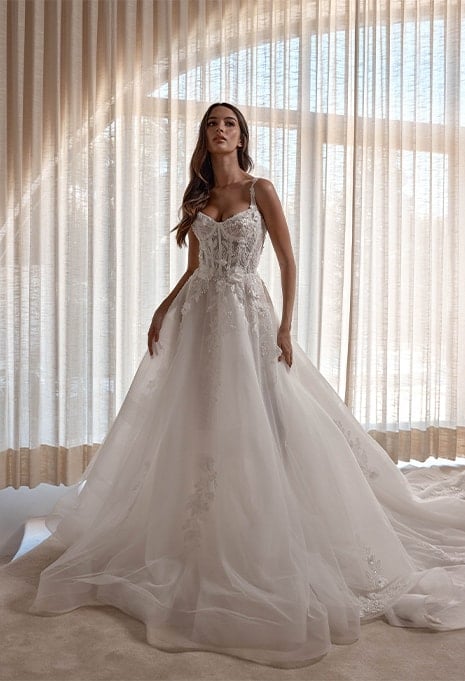 front view of Blanche Bridal Miley wedding gown