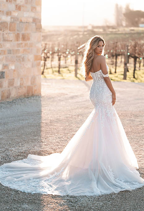 side view of Allure Bridals A1251 wedding gown