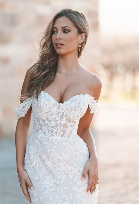 front view of Allure Bridals A1251 wedding gown