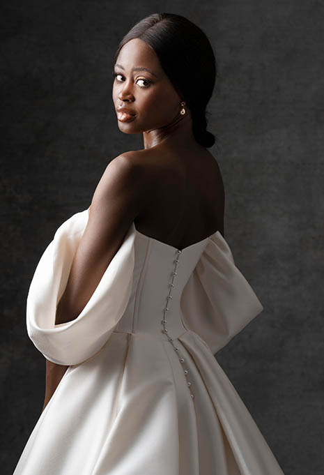 back view close-up of Allure Bridals C740 wedding gown