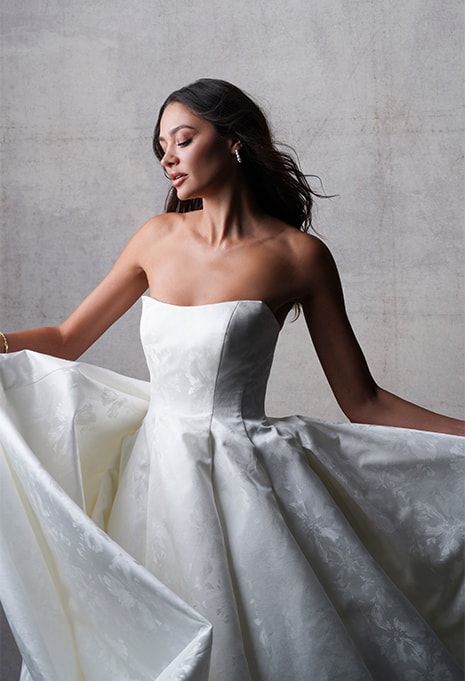 close-up front view of Allure Bridals C745 wedding gown