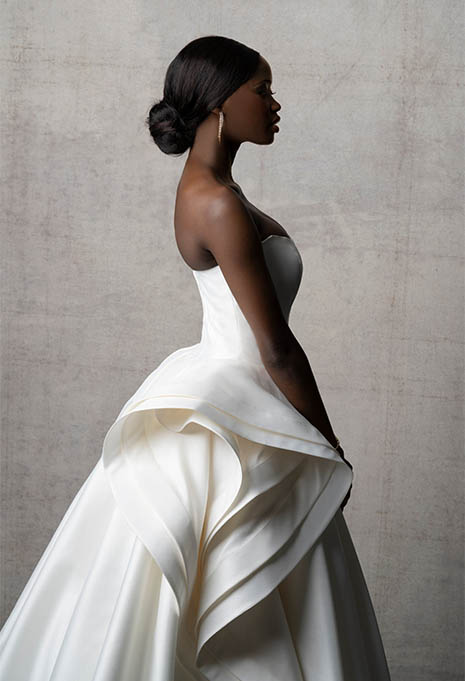 close-up side view of Allure Bridals C752 wedding gown