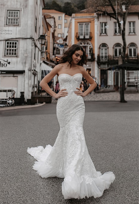 front view of. Allure Bridals Liliana close-up