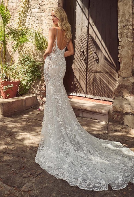 back view of Calla Blanche Hera wedding gown