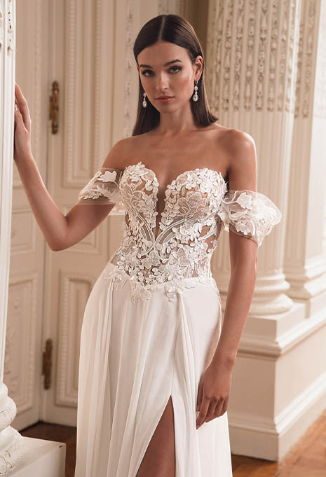 front view of Élysée Firouze wedding gown