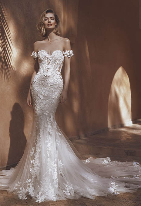 front view of Enzoani Unity wedding gown