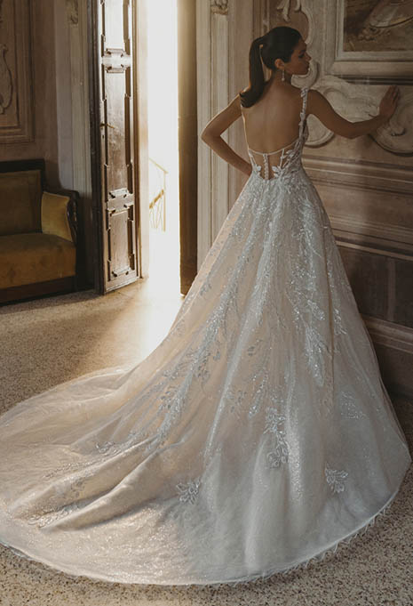 back view of PEN LIV Cassia wedding gown