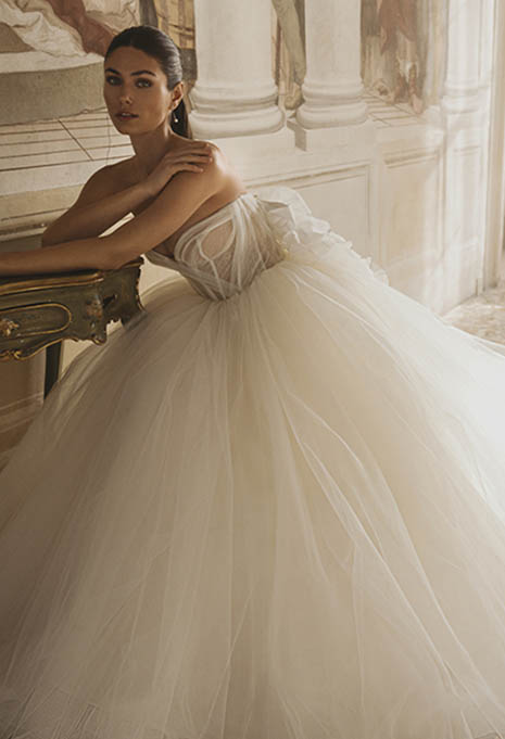 PEN LIV Chrissy wedding gown close-up