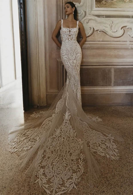 front view of PEN LIV Claris wedding gown