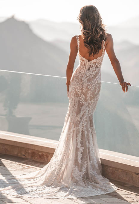 back view of Allure Bridals A1204 wedding gown