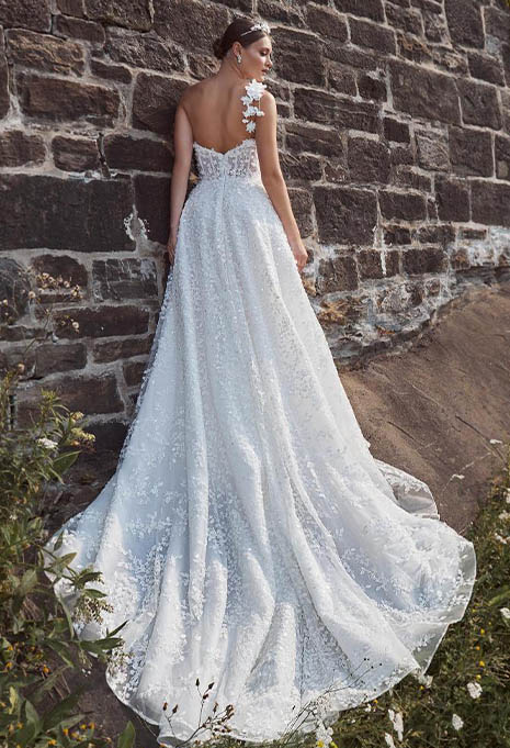 back view of Calla Blanche Josephine wedding gown