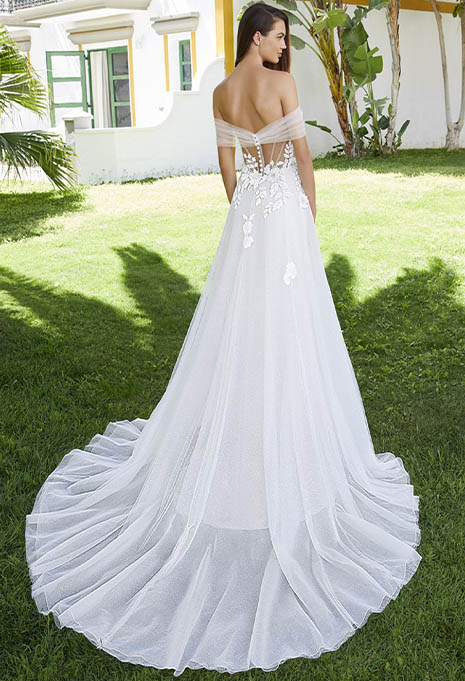 back view of Love by Enzoani Bernadine wedding gown