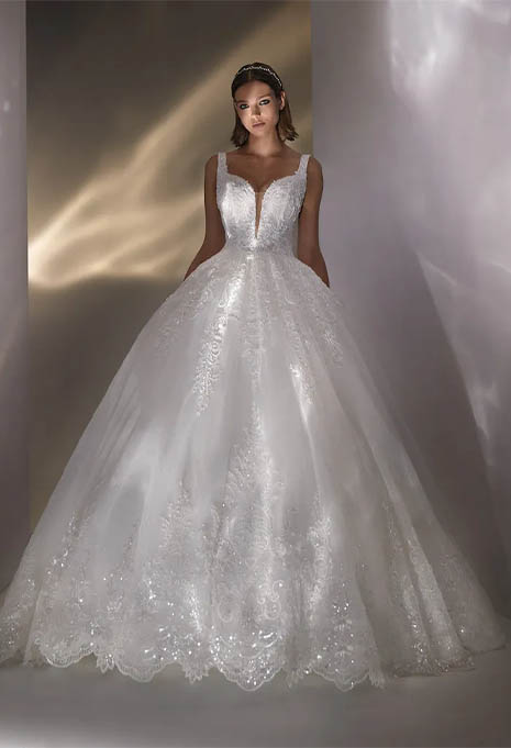 front view of Nicole Milano Kalinda wedding gown