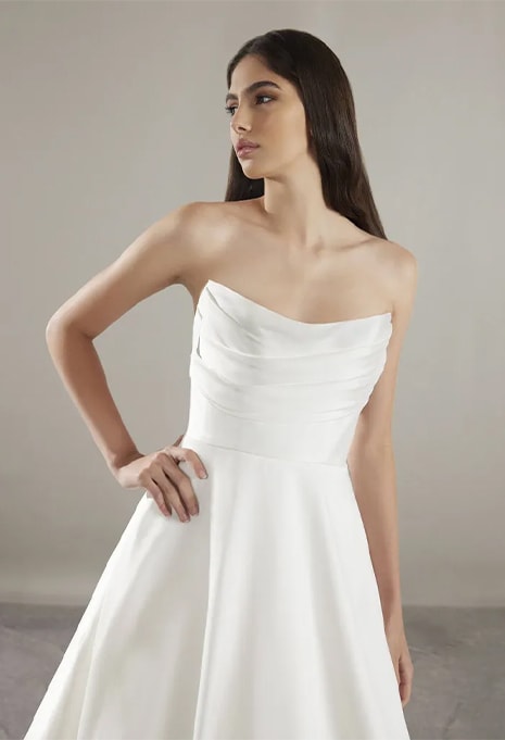 close-up front view of Pronovias Keoni wedding gown