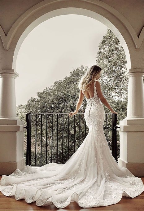 back view of Blanche Bridal Esmee wedding gown