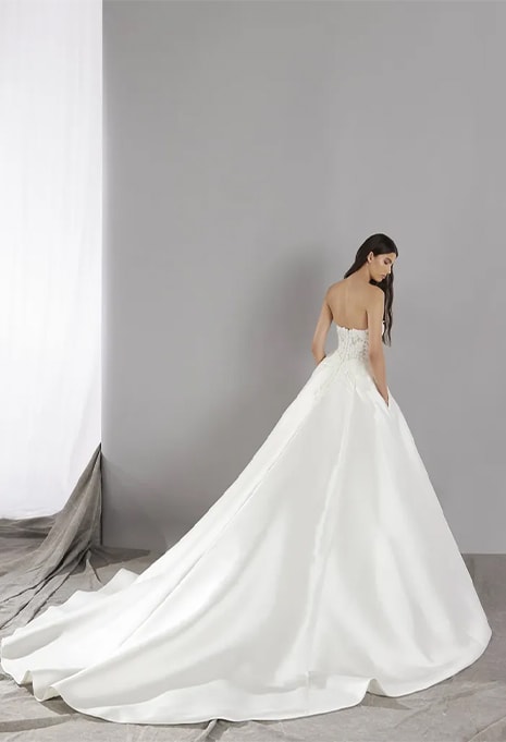back view of Pronovias Once wedding gown