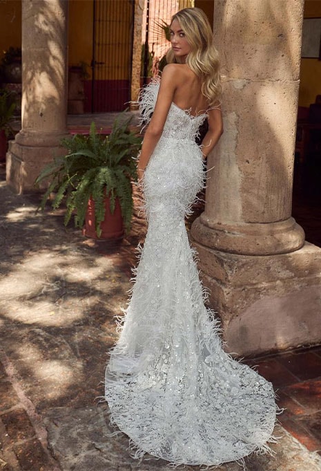 back view of Calla Blanche Brandie wedding gown