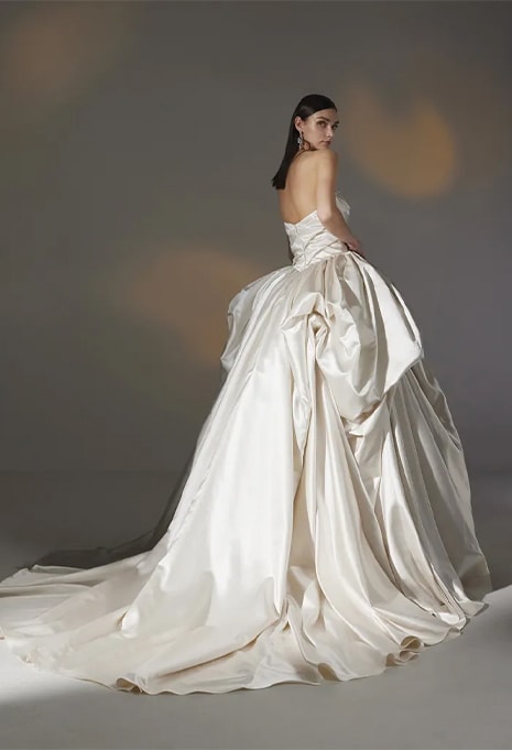 side view of Pronovias Privée Devonne wedding gown