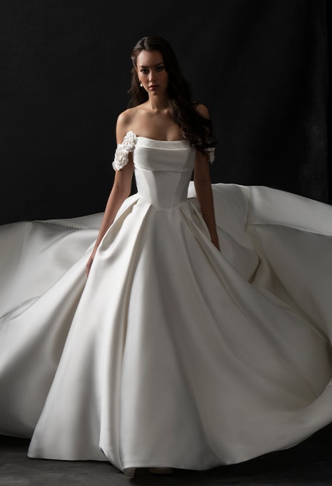 close-up front view of allure couture c762 wedding gown
