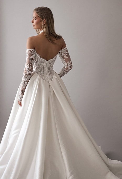 back view of Blanche Bridal Daphne wedding gown